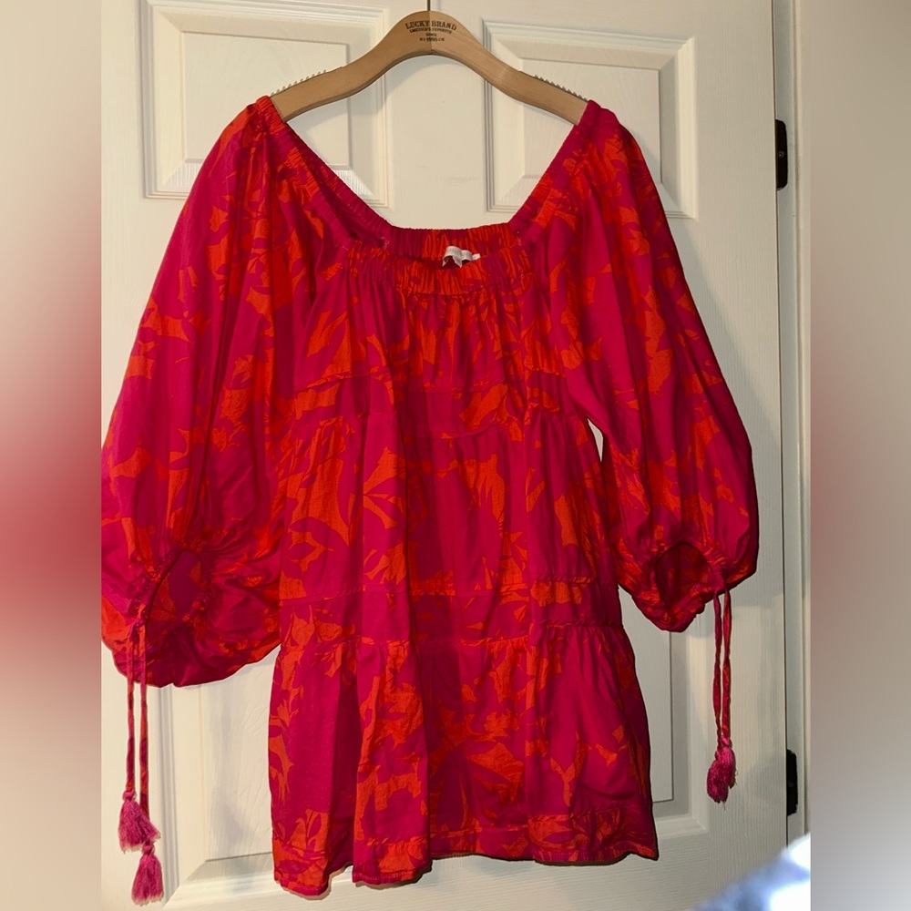 Women's Pink and Orange Floral babydoll dress
